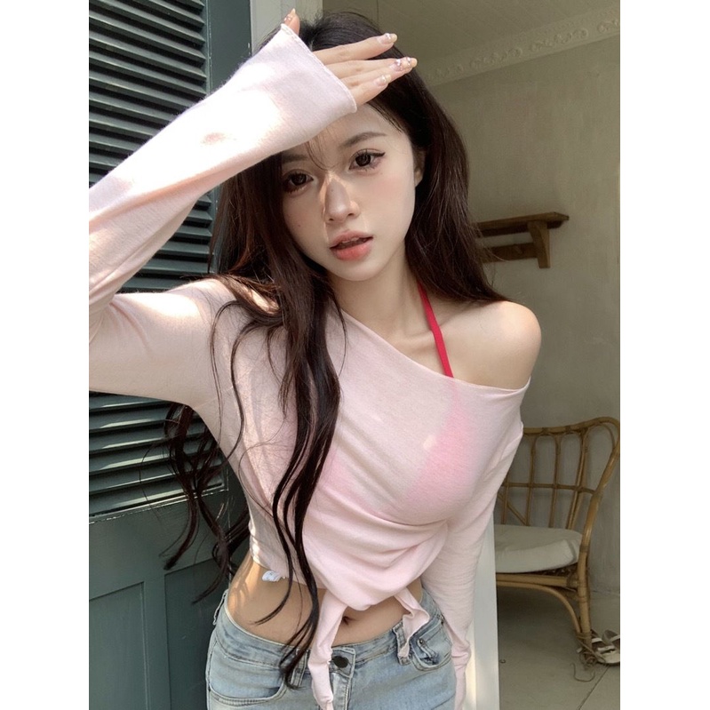 Bộ Áo Thun Tay Dài Và Áo Hai Dây Phong Cách Mới Mùa Xuân 2023 Cho Nữ