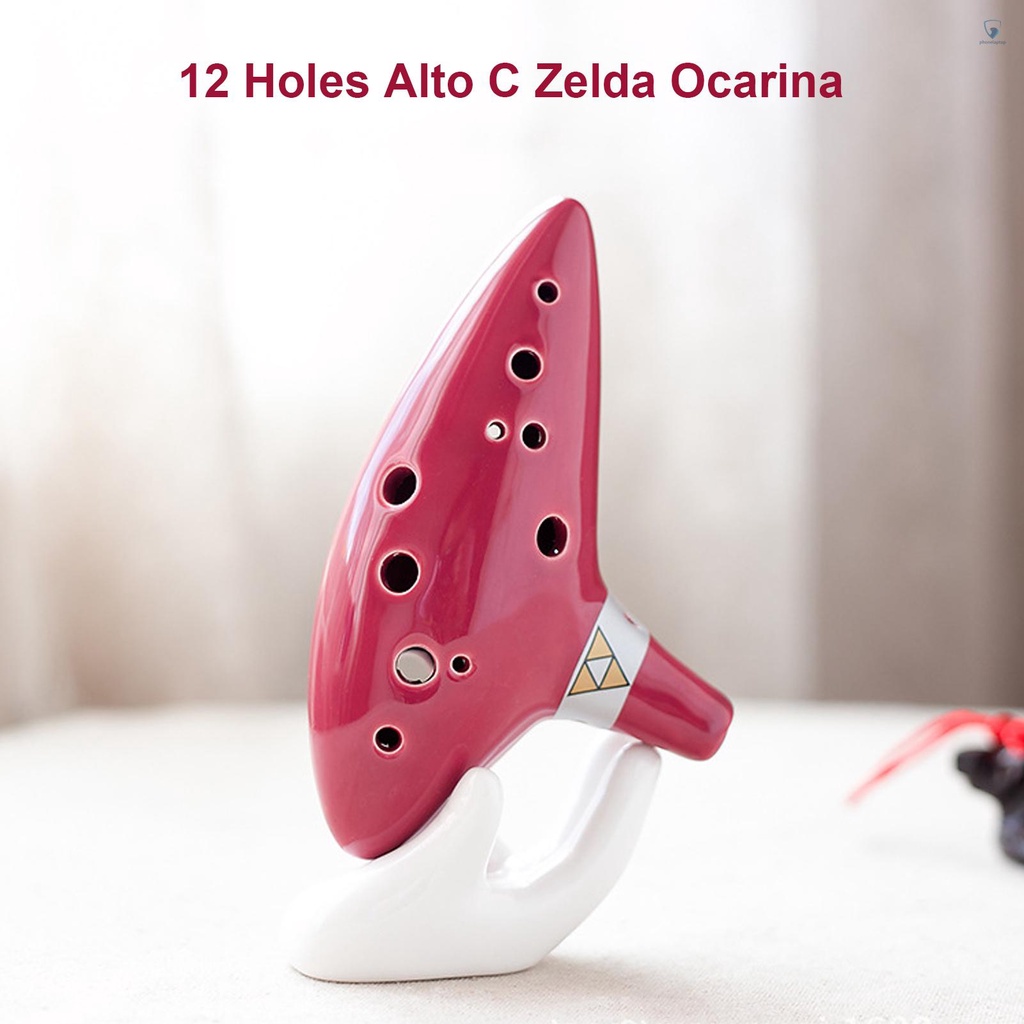 Sáo Ocarina Gốm 12 Lỗ Có Dây Đeo Làm Giá Đỡ Trưng Bày Nhạc Cho Người Mới Bắt Đầu