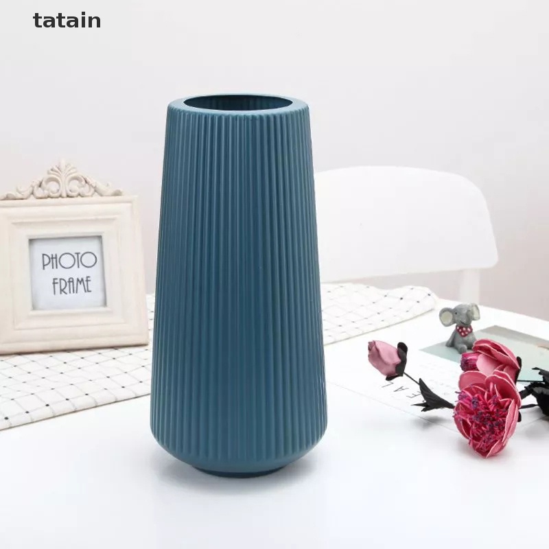 Bình Hoa Bằng Nhựa Giả Gốm Sứ Kiểu Dáng Đơn Giản Dùng Trang Trí Nhà