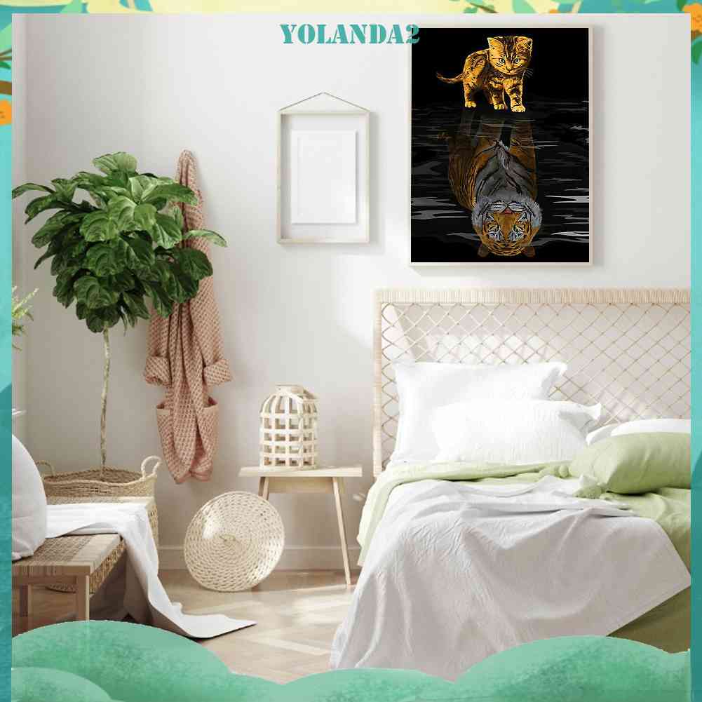 Tranh Đính Đá Kim Cương Toàn Bộ 5D DIY Hình Vẽ Mèo / Hổ