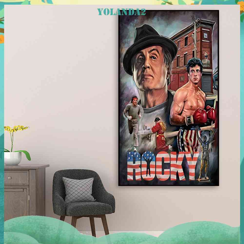 Tranh Đính Đá Kim Cương Toàn Bộ 5D DIY Hình Vẽ Sylvester Stallone