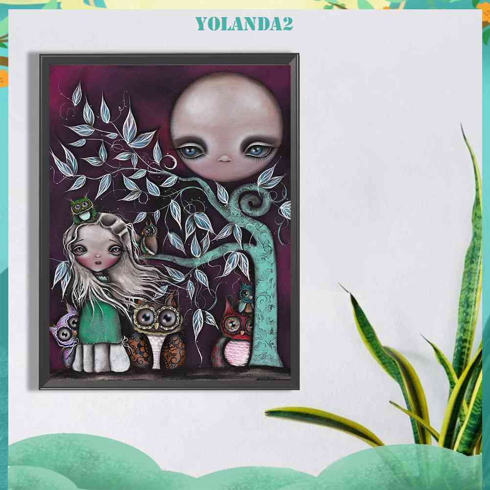 Tranh Đính Đá Kim Cương Toàn Bộ 5D DIY Hình Vẽ Cô Gái Trang Trí Nhà Cửa