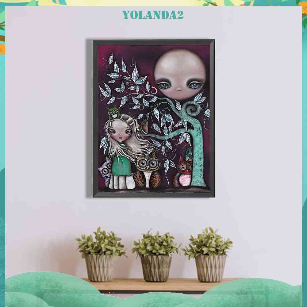 Tranh Đính Đá Kim Cương Toàn Bộ 5D DIY Hình Vẽ Cô Gái Trang Trí Nhà Cửa