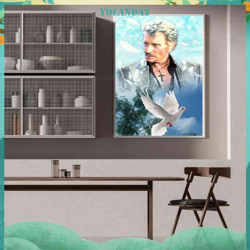 Tranh Đính Đá Kim Cương Toàn Bộ 5D DIY Hình Johnny Halliday