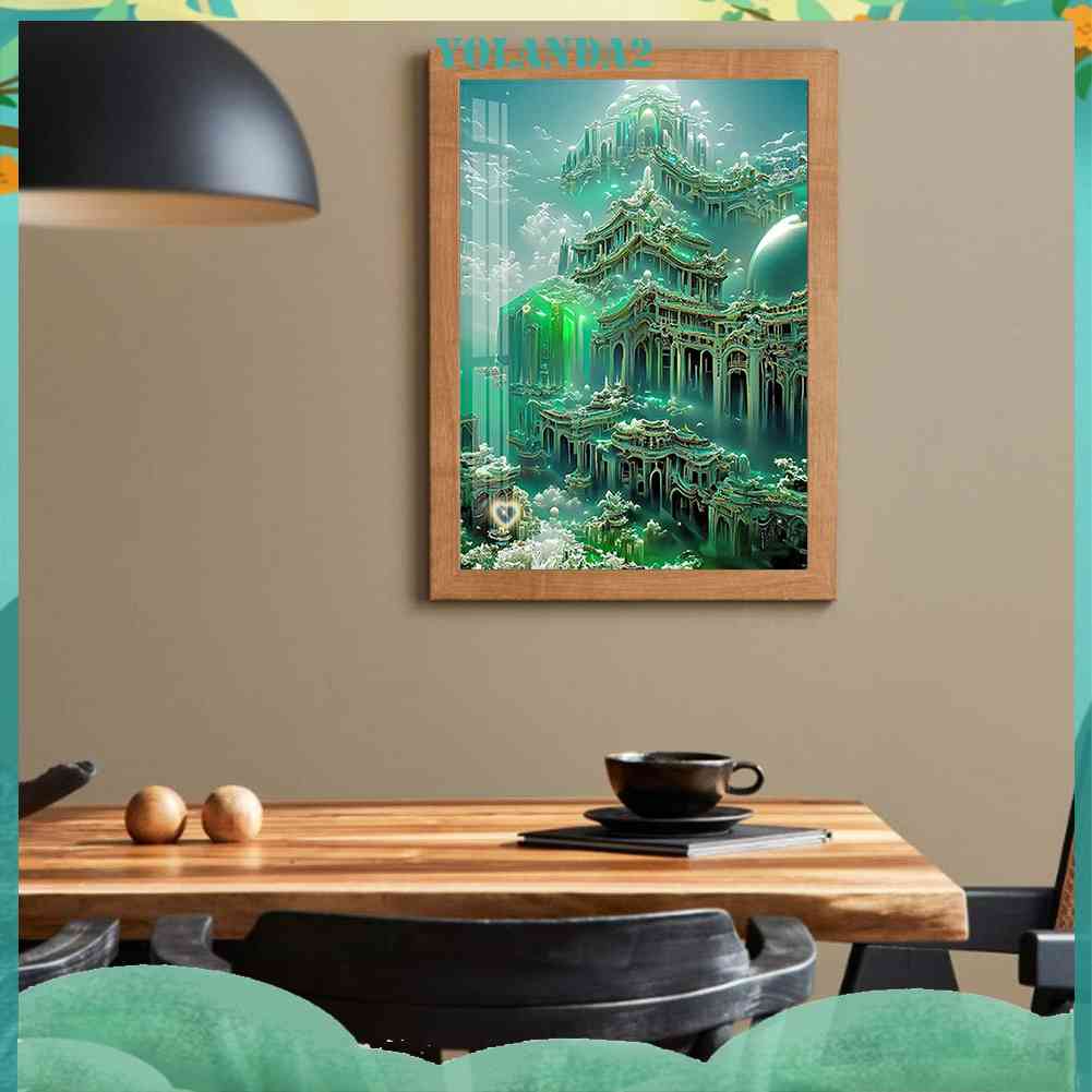 Tranh Đính Đá Kim Cương Toàn Bộ 5D DIY Hình Lâu Đài