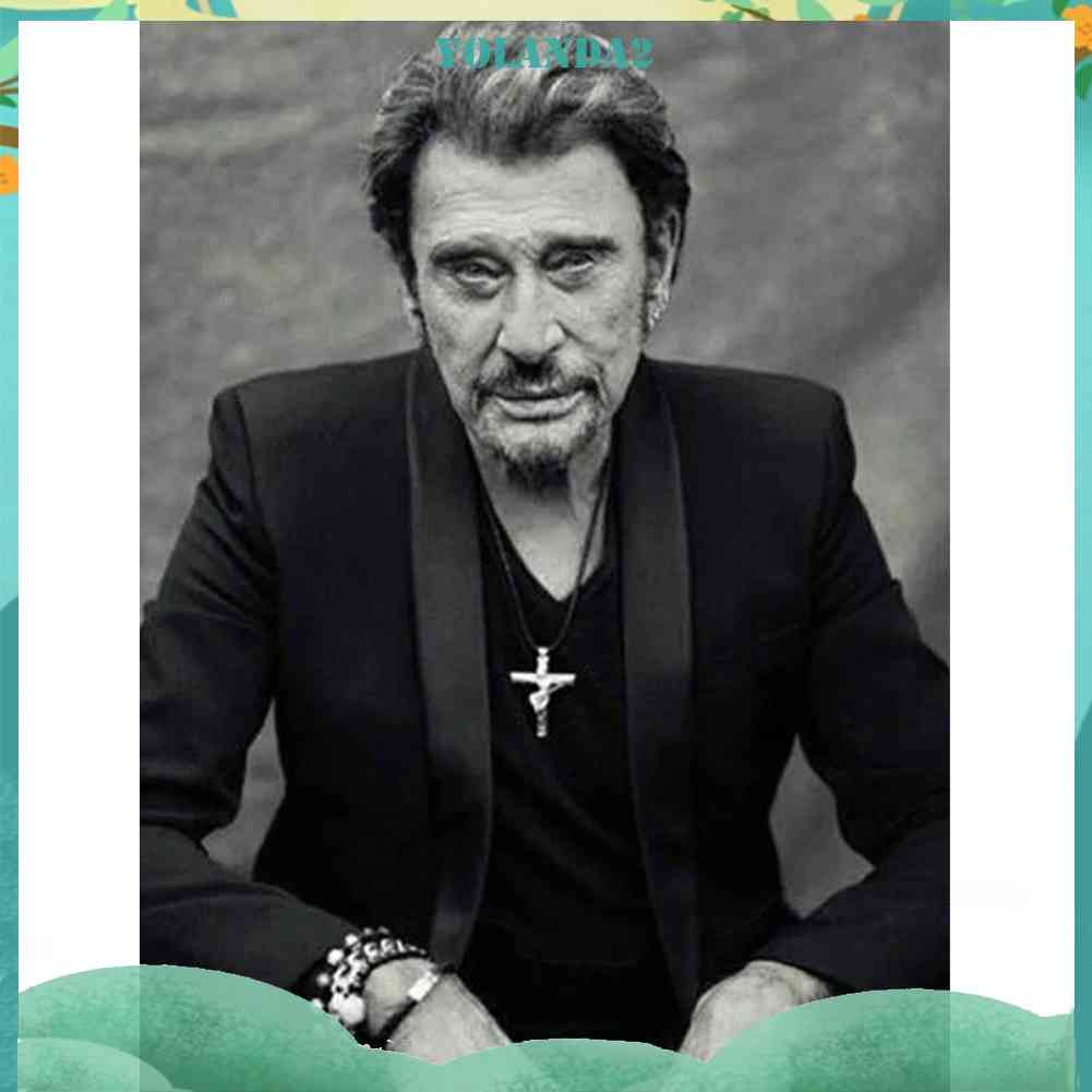 Tranh Đính Đá Kim Cương Toàn Bộ 5D DIY Hình Johnny Hallyday