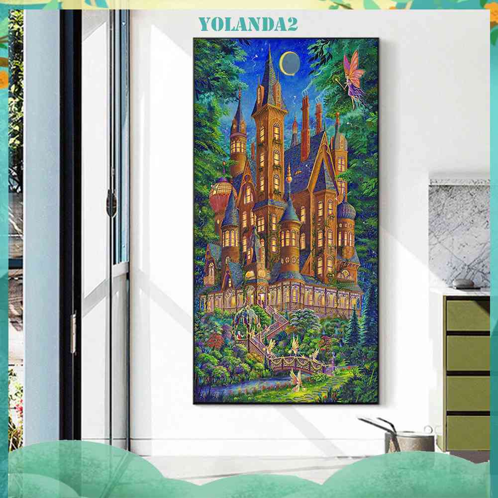 Bộ Tranh Đính Đá Toàn Diện Họa Tiết Lâu Đài Cổ Tích Độc Đáo Trang Trí Nhà