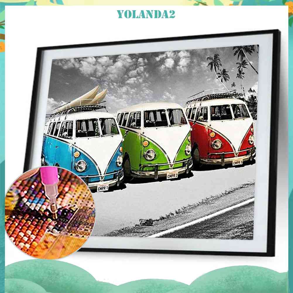 Tranh Đính Đá Kim Cương Toàn Bộ 5D DIY Hình Vẽ Bãi Biển