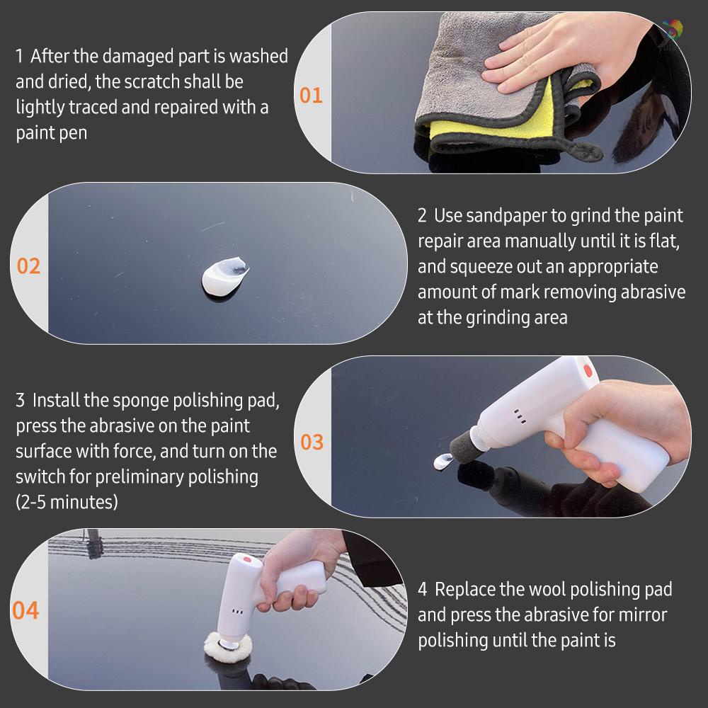 Bộ Máy Đánh Bóng Xe Hơi 2 Tốc Độ Mini Không Dây 4000mAh Lithium-Ion Có Thể Sạc Lại