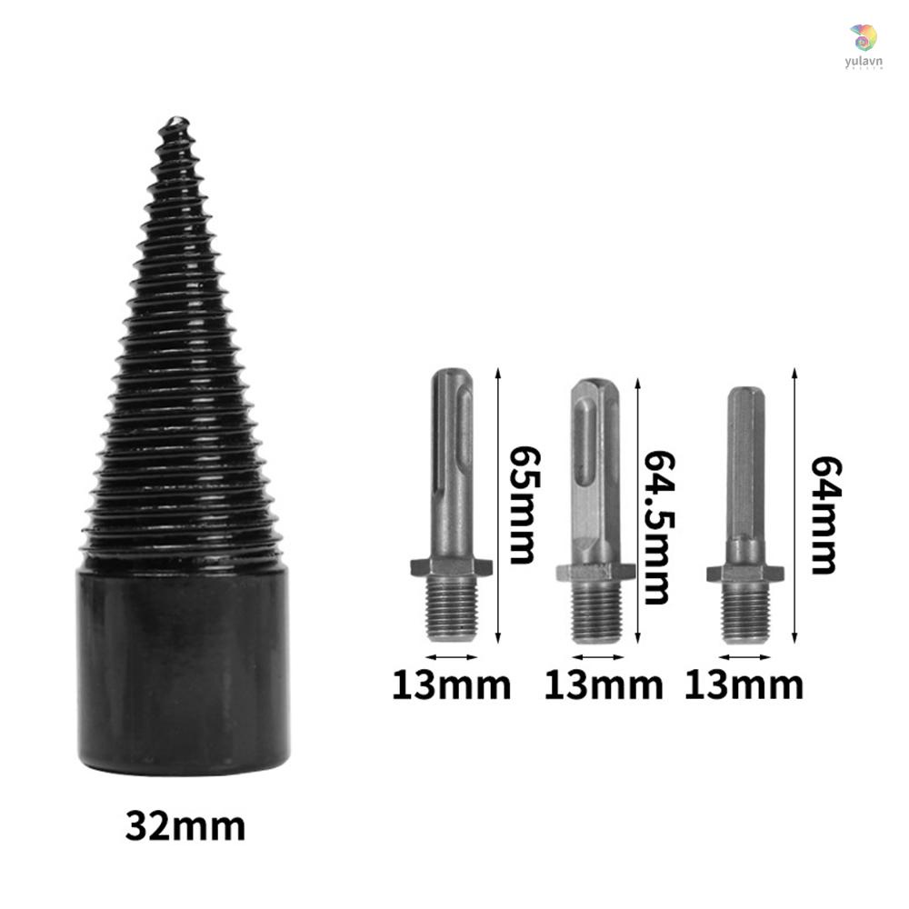 Mũi Khoan Gỗ Hình Nón / Vuông / Tròn / Lục Giác 32mm Với 3 Mũi Có Thể Tháo Rời