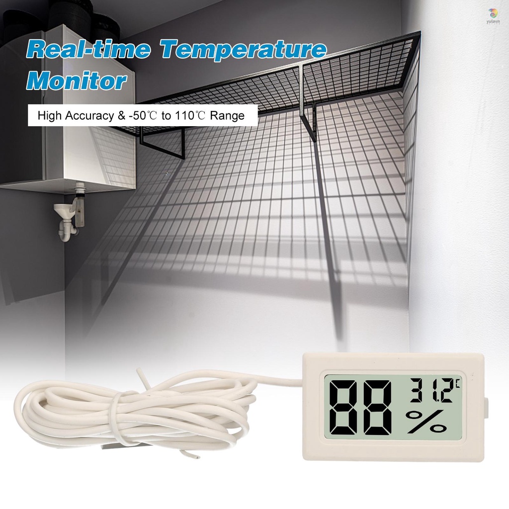 Nhiệt Kế Kỹ Thuật Số Màn Hình LCD Chống Thấm Nước NTC Probe - 500 Cho Bể Cá°C~110°C Nhà Kính Chuyên Dụng Cho Tủ Lạnh Chất Lượng Cao