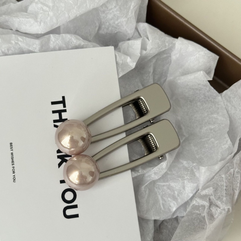 Kẹp Tóc Mỏ Vịt Kim Loại Đính Ngọc Trai Giả Phong Cách Hàn Quốc