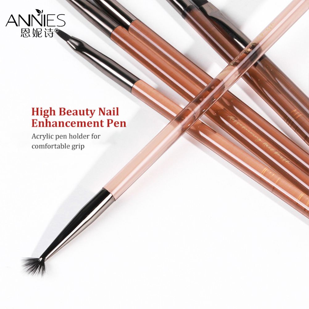 Cọ vẽ trang trí móng tay nghệ thuật ANNIES 12 kiểu tùy chọn thân pha lê acrylic trong suốt chuyên nghiệp tiện lợi