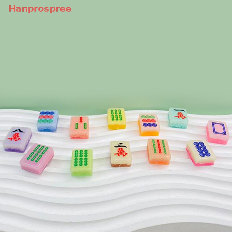 Bộ 5 Mô Hình Mạt Chược Trung Hoa Bằng Nhựa Resin Phát Sáng Trang Trí Thủ Công DIY