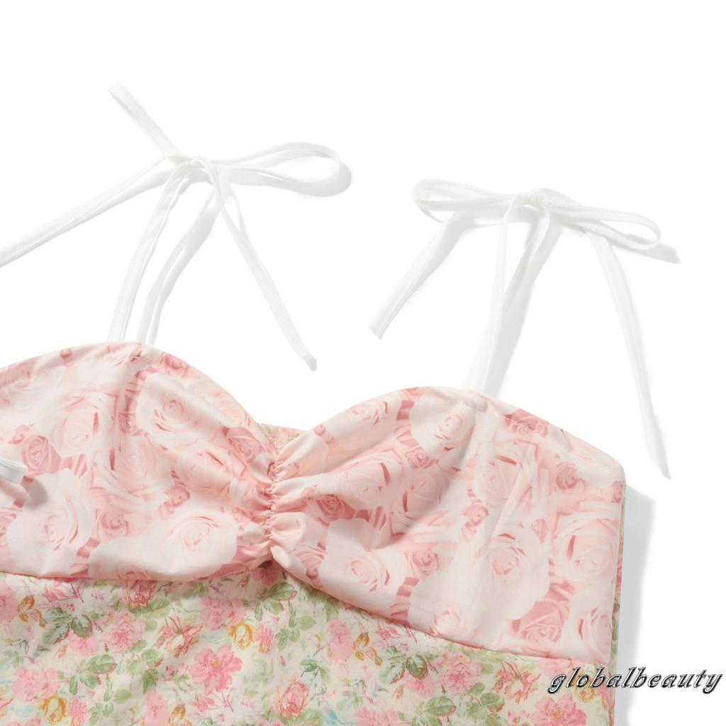 Áo Hai Dây Hở Lưng Họa Tiết Hoa Thời Trang Mùa Hè Cho Nữ