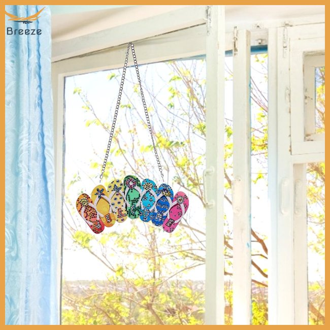Dép Xỏ Ngón Đính Kim Cương Thêu Chữ Welcome Hello Flip Dùng Trang Trí Trong Nhà / Ngoài Trời Diy