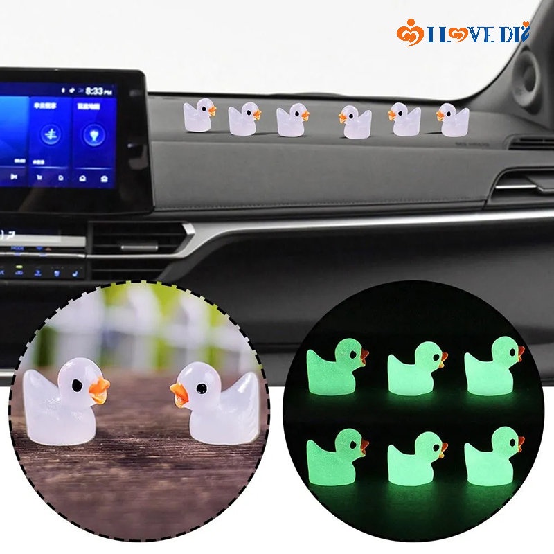 Đồ Chơi Búp Bê Vịt Mini Phát Sáng Ban Đêm Hình Vịt Hoạt Hình Trang Trí Bảng Điều Khiển Xe Hơi DIY