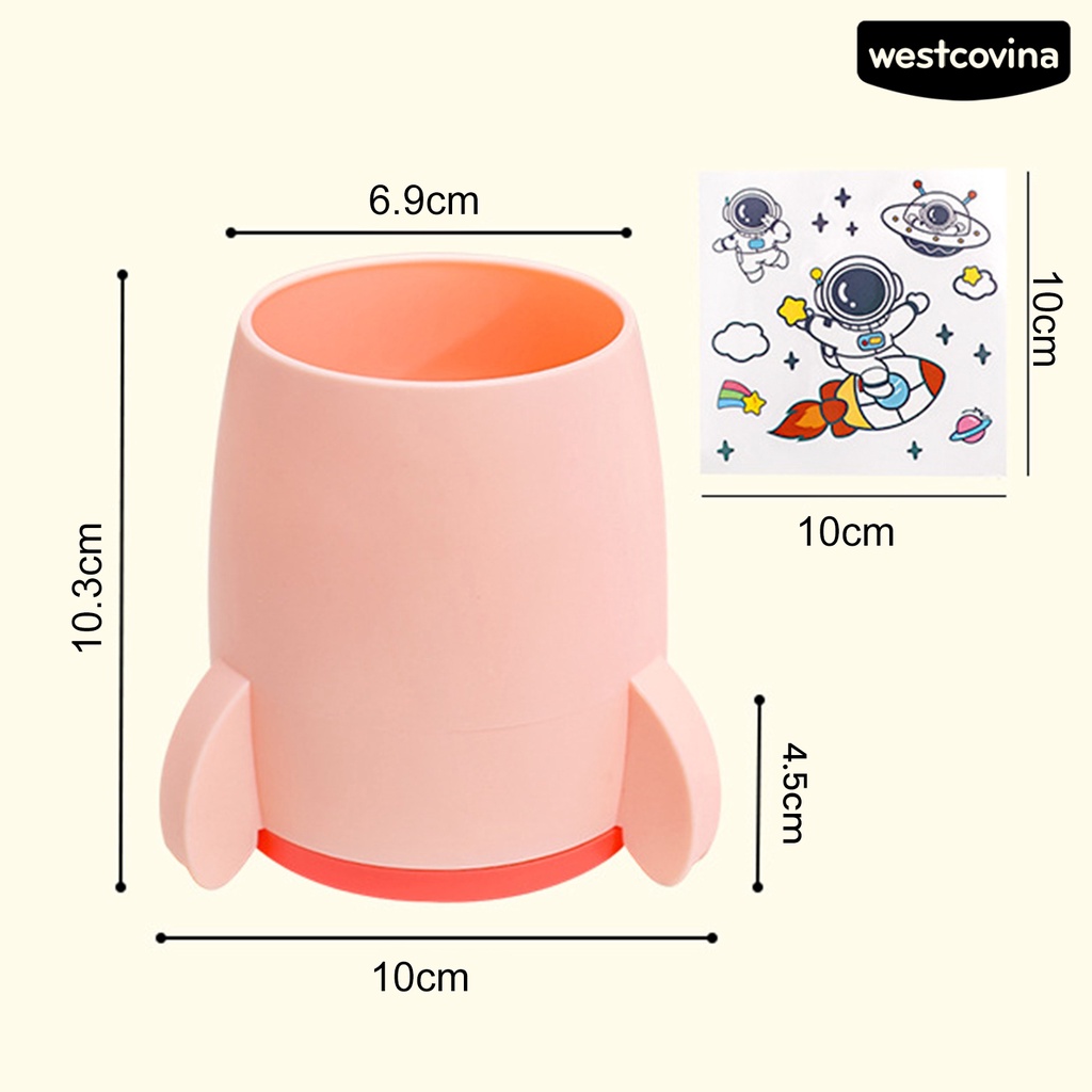 [COD]♪Hộp Đựng Bút Bằng PP Họa Tiết Hoạt Hình Tên Lửa Đa Năng Tiện Dụng