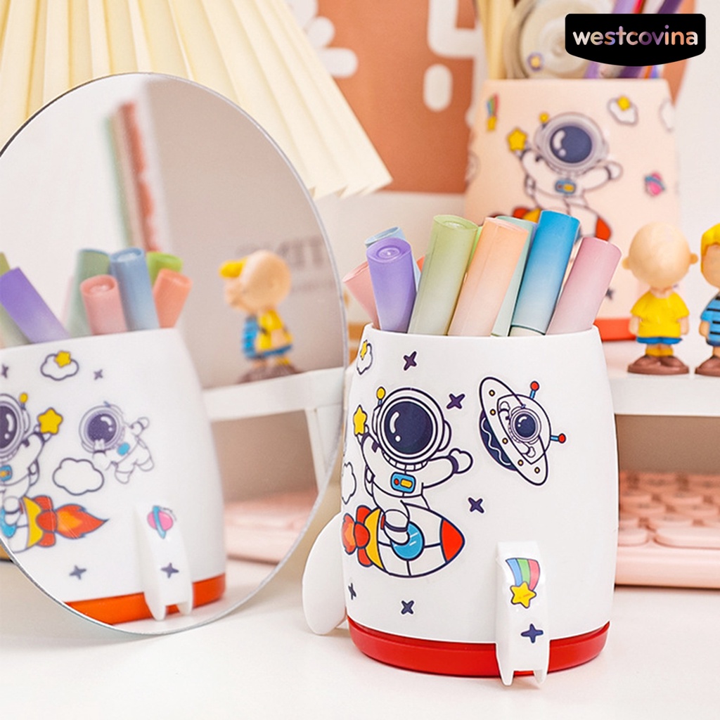 [COD]♪Hộp Đựng Bút Bằng PP Họa Tiết Hoạt Hình Tên Lửa Đa Năng Tiện Dụng