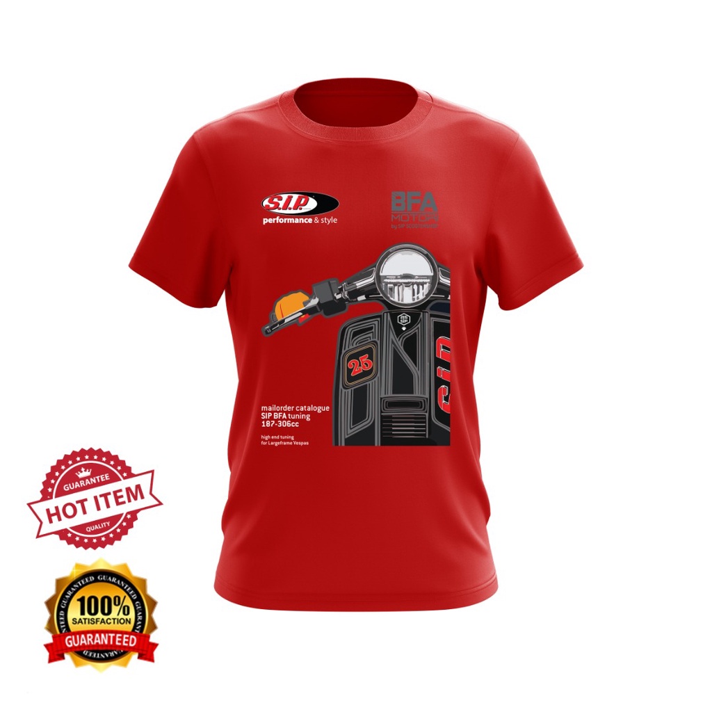100%!! Áo thun Vespa SIP Performance BFA Motori Motocycle Vespa