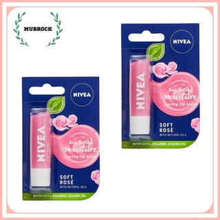 Son dưỡng môi hồng nivea soft rose caring lip balm 4.8g