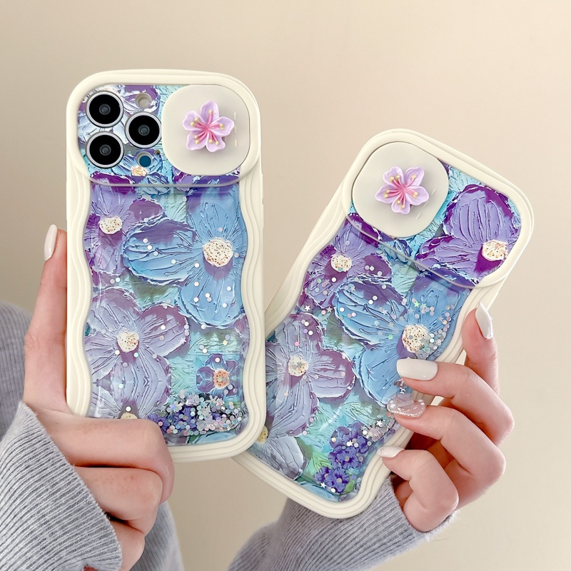 Bao Da Điện Thoại tpu Mềm Họa Tiết Tranh Sơn Dầu Lấp Lánh Cho iphone 15 pro max 11 12 13 14 pro max Ốp