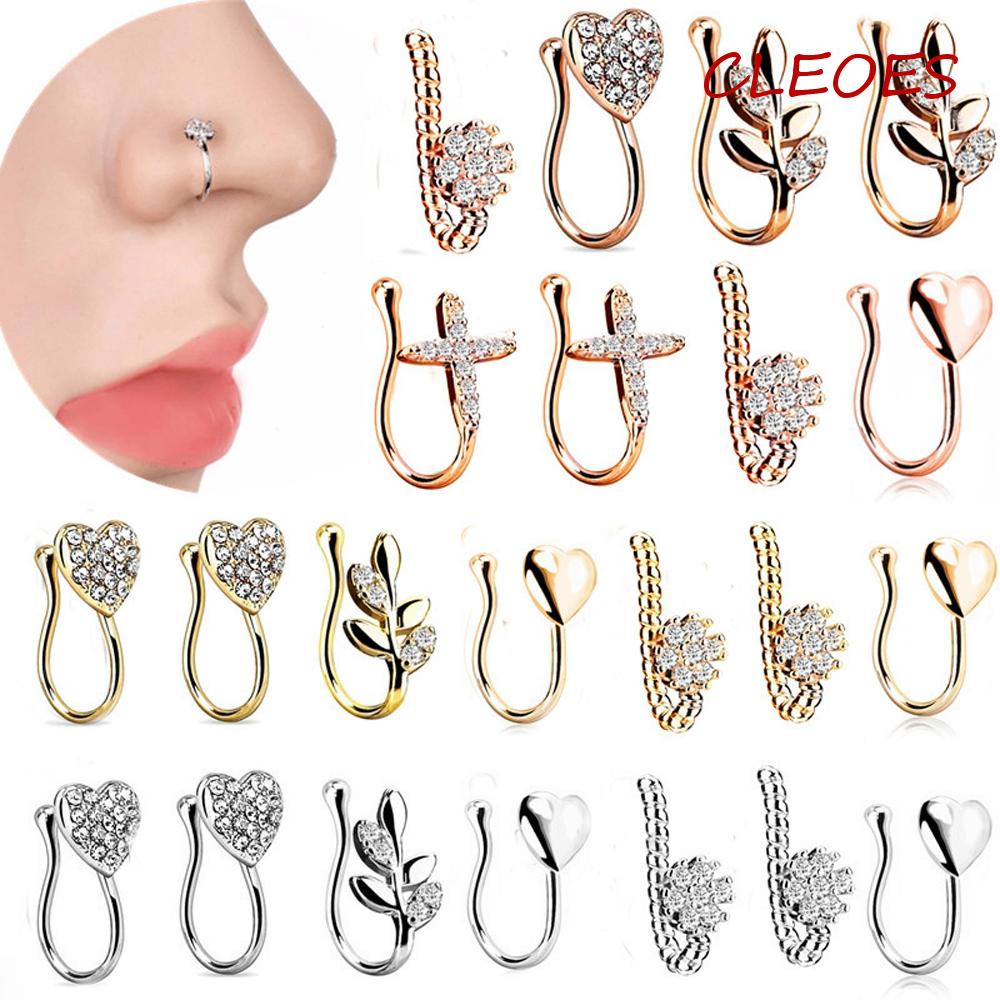 Khuyên Mũi Giả Bằng Thép Không Gỉ Hình Trái Tim Thời Trang Cho Nữ