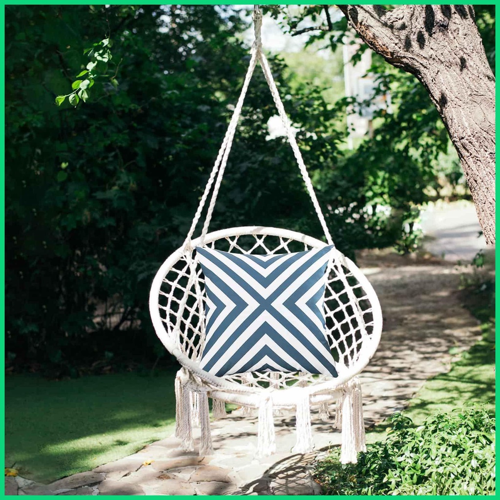 Vỏ Gối Vuông 18x18 in Họa Tiết Hình Học Chống Nước Phong Cách Boho Trang Trí Nhà Cửa