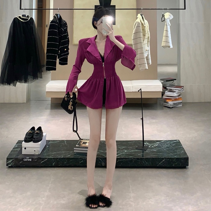 Áo Khoác Vest Có Khóa Kéo Thời Trang Thanh Lịch Cho Nữ