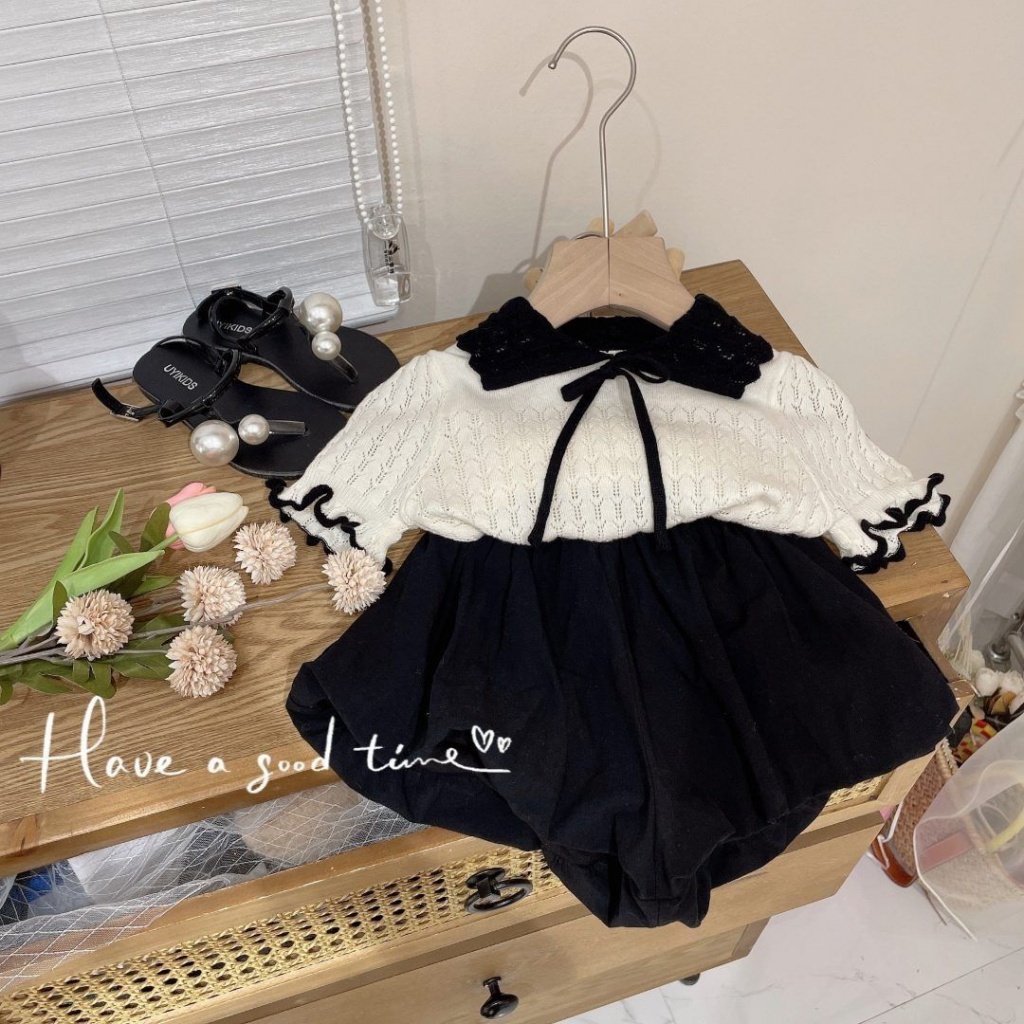 Hàng Mới Về Bộ Áo Thun Tay Ngắn + Quần Short Thể Thao Phong Cách Hàn Quốc Thời Trang Mùa Hè Cho Bé Gái