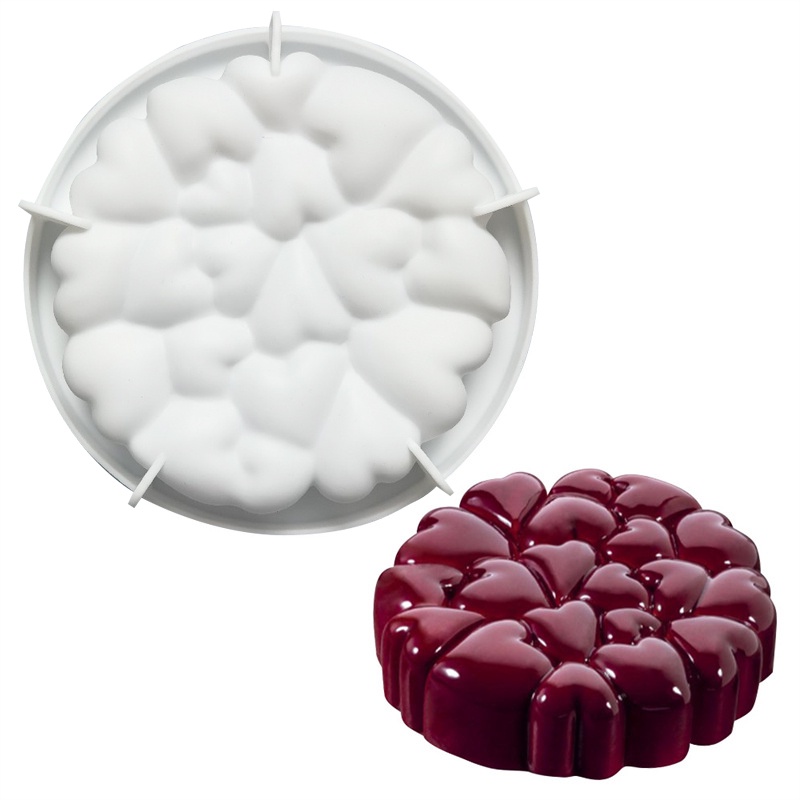 Khuôn silicone 7-inch Tạo Hình Trái Tim Làm Bánh Kẹo / Thạch / Xà Phòng DIY