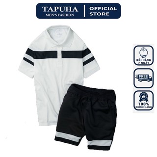 Bộ quần áo thể thao nam mùa hè tapuha polo chất vải thun cá sấu co giãn thời trang cao cấp j8
