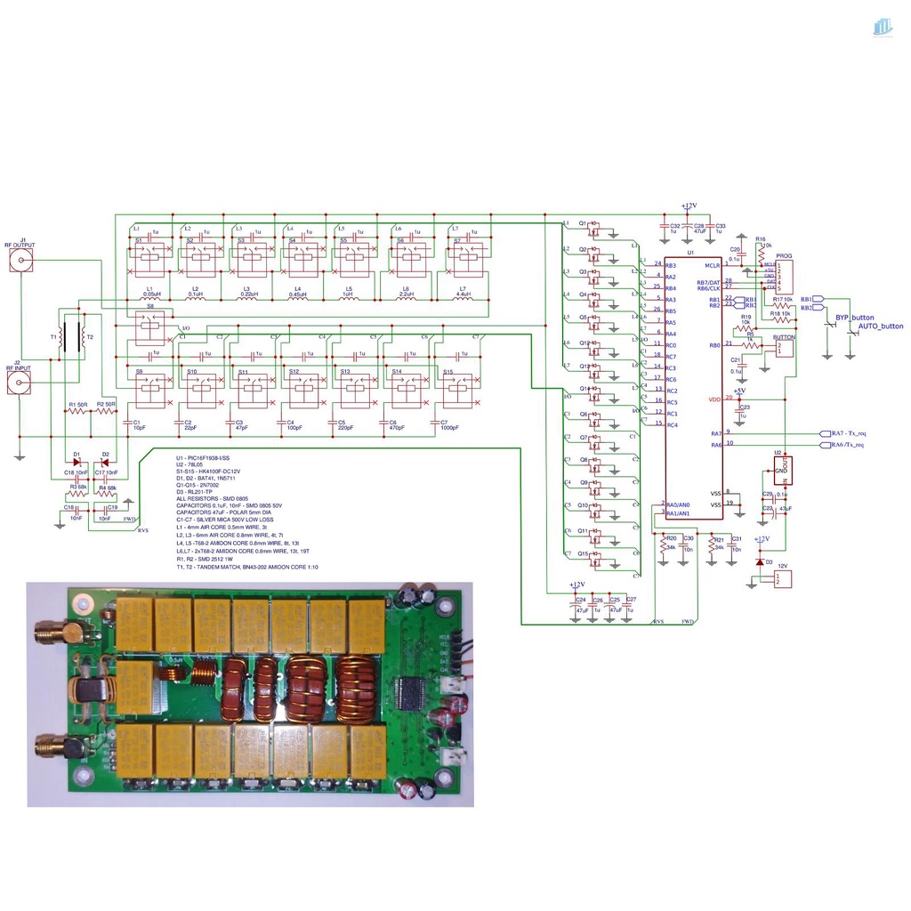 Bộ Phụ Kiện Điều Chỉnh Ăng Ten Tự Động ATU-100 1.8-50MHz + Thiết Bị Nhận Tín Hiệu Lập Trình OLED