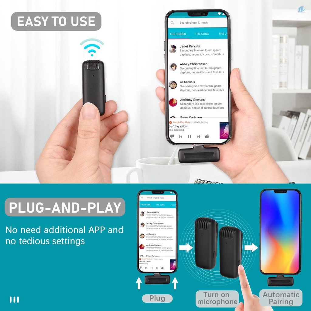 Hệ Thống Micro Không Dây One-Trigger-One Nhỏ Gọn Với 1 Đầu Nhận &amp; 1 Micro 20M Tích Hợp Pin Tích Hợp Sạc Type-C Và Hộp Sạc