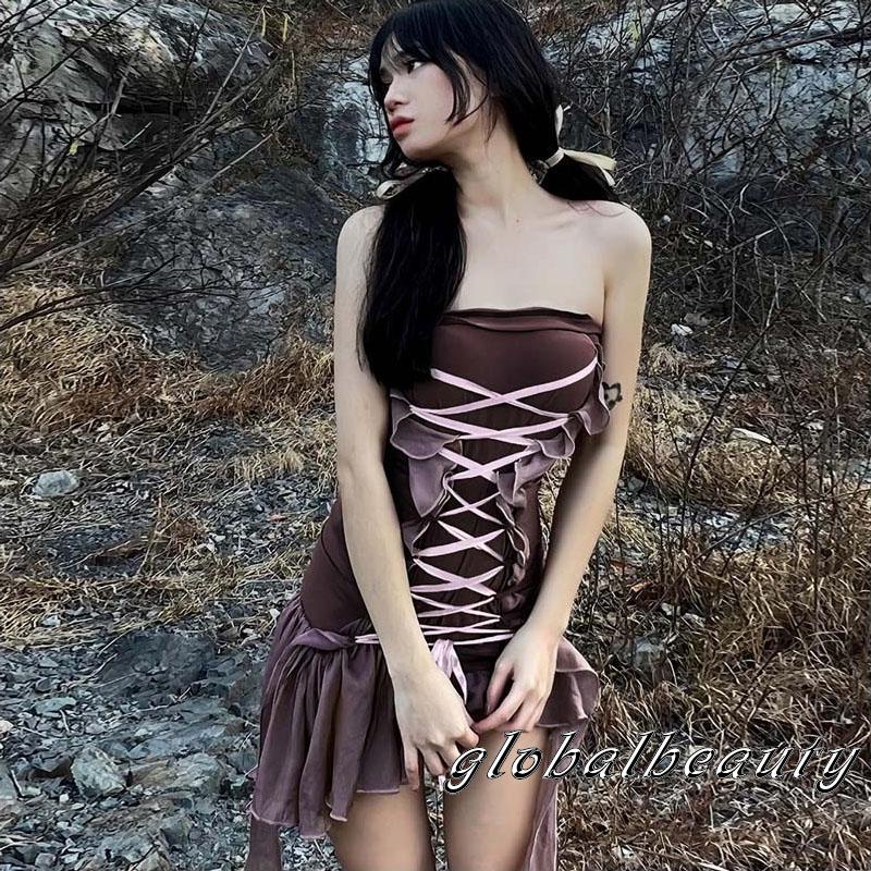 Đầm Ngắn Không Tay Hở Lưng Thiết Kế Độc Đáo Thời Trang Mùa Hè Cho Nữ