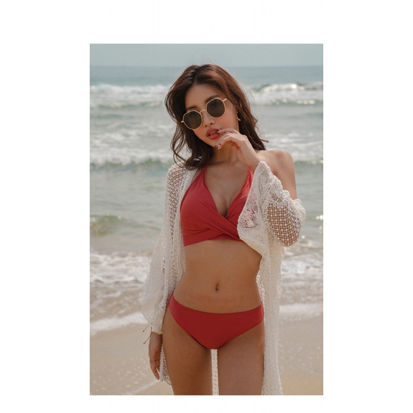 Bộ Bikini 2 Mảnh Dáng Ôm Gợi Cảm Thời Trang Hàn Quốc Cho Nữ