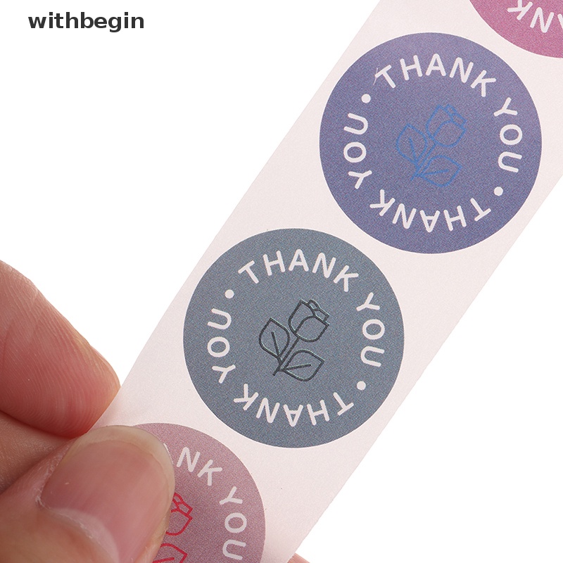 Cuộn 500 Nhãn Dán Trang Trí Quà Tặng In Chữ thank you ers