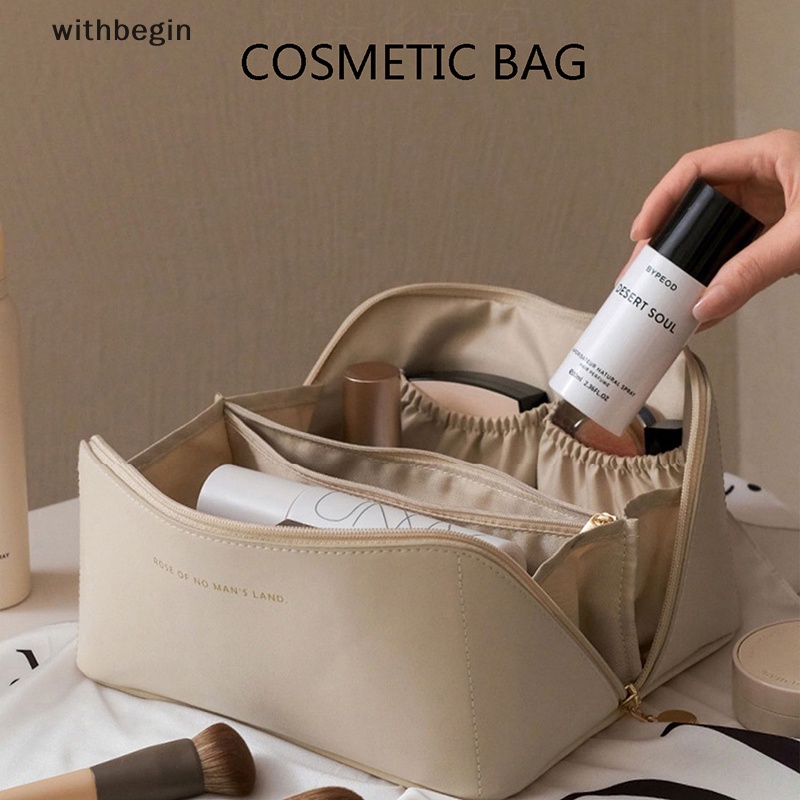 Túi Đựng Mỹ Phẩm Cỡ Lớn Bằng Da Tiện Dụng Mang Theo Du Lịch Cho Nữ