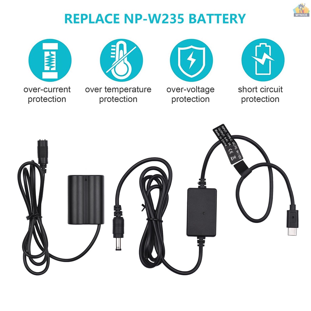 Dây Cáp Chuyển Đổi Pin NP-W235 Cho Fujifilm X-T4 mynice PD USB Type-C