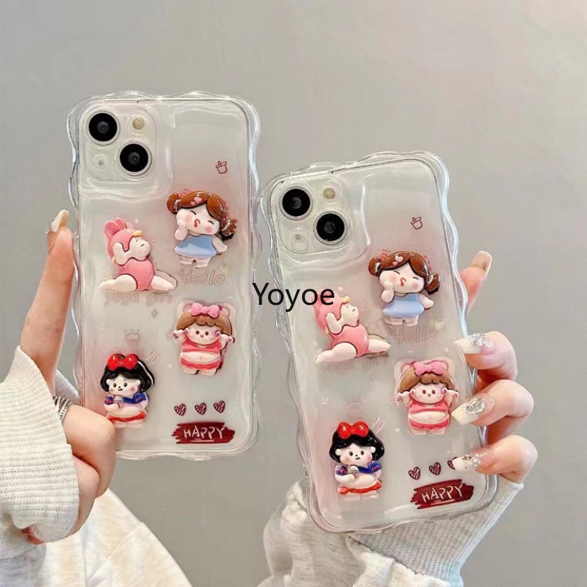 Ốp Điện Thoại Mềm Họa Tiết Cô Gái 3D Chống Sốc Cho iPhone 14 11 12 13 Pro Max X XS XR 7 8 14 Plus SE