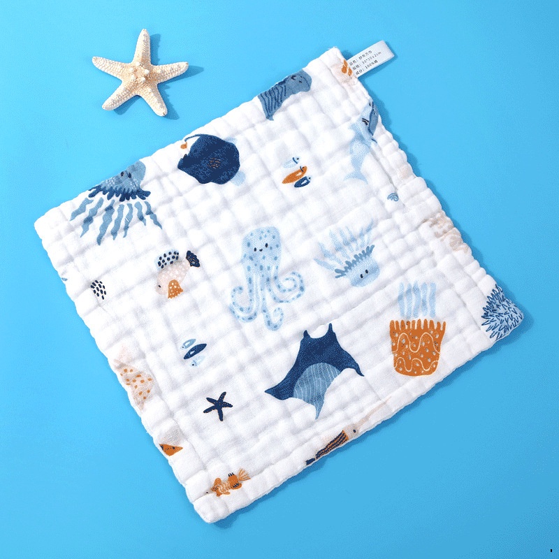 Khăn Tắm Cotton Sáu Lớp Hình Vuông Cho Bé