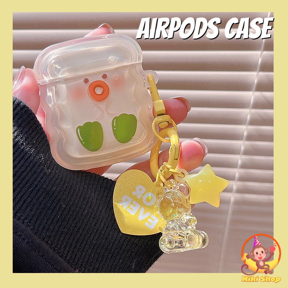 Vỏ Bảo Vệ Hộp Sạc Tai nghe không dây Airpods 1 / 2 / 3 / Pro Bằng Tpu Mềm Chống Sốc Hình Gấu Vui Nhộn