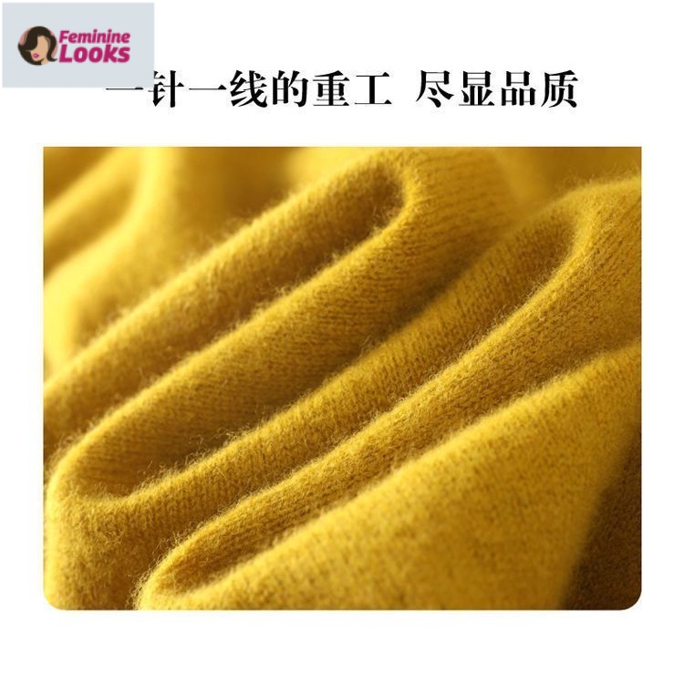 Áo Sweater Tay Dài Cổ Chữ V Màu Sắc Đơn Giản Cho Nữ