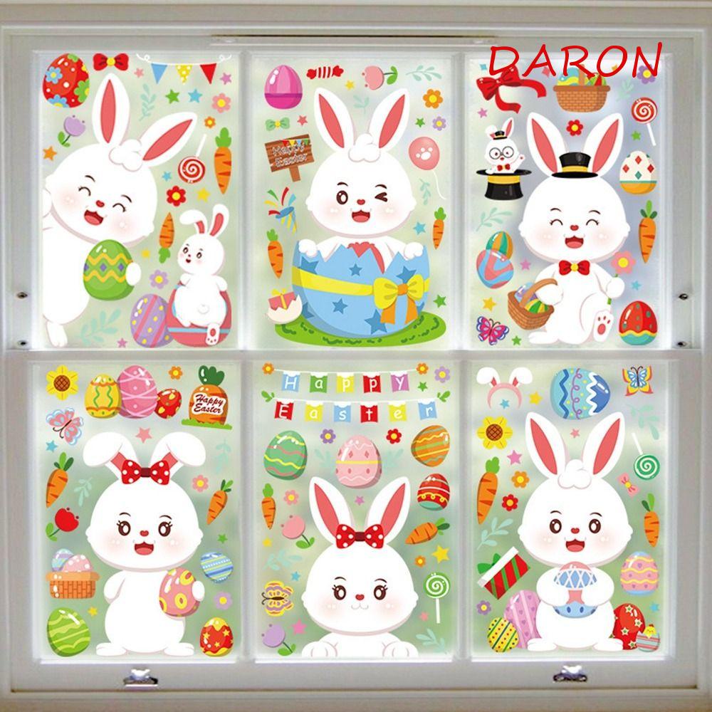 Miếng Dán Tường Bằng PVC Thân Thiện Với Môi Trường Trang Trí Hình Thỏ Trứng Phục Sinh