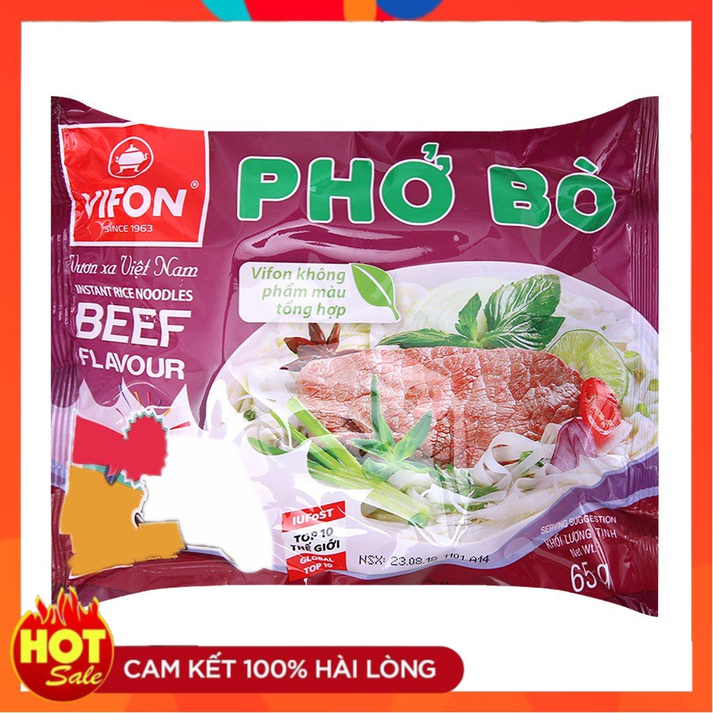 [Date Mới] THÙNG 30 GÓI PHỞ BÒ VIFON 65G