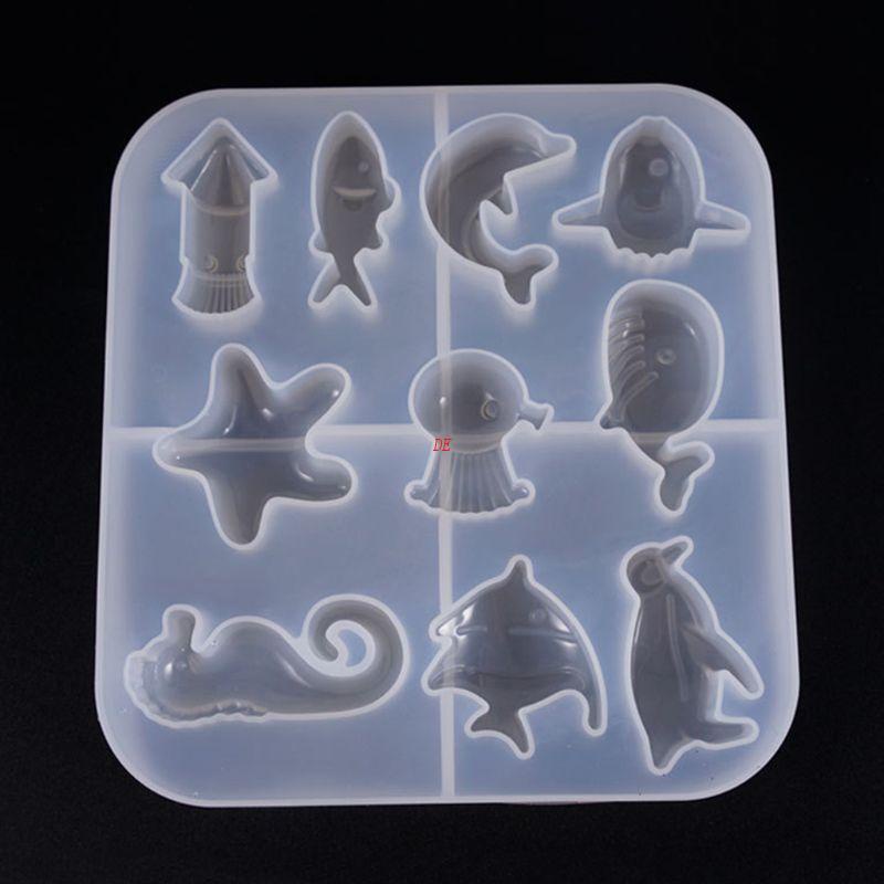 Khuôn Silicone Làm Gương Epoxy UV Hình Sao Biển Chim Cánh Cụt Làm Đồ Thủ Công DIY
