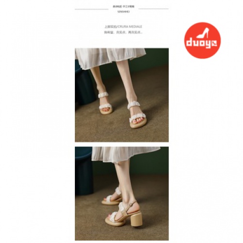 Duoya Tóc Thẳng ~ [Hàng Có Sẵn] Sandal Hở Ngón Bằng Da Thật Mềm Mại Dày Dặn Dễ Phối Đồ Cao Cấp Cho Nữ