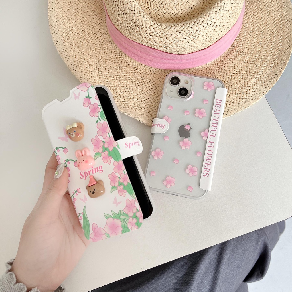 Ốp Điện Thoại tpu Dẻo Trong Suốt Họa Tiết Hoạt Hình Bông Hoa Dễ Thương Cho iPhone 14 13 12 11 PRO MAX