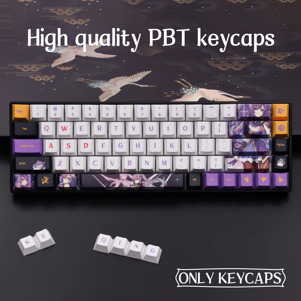 Genshin keqing Keycap Bàn Phím Cơ 139 Phím 104 / 61 / 68 / 87