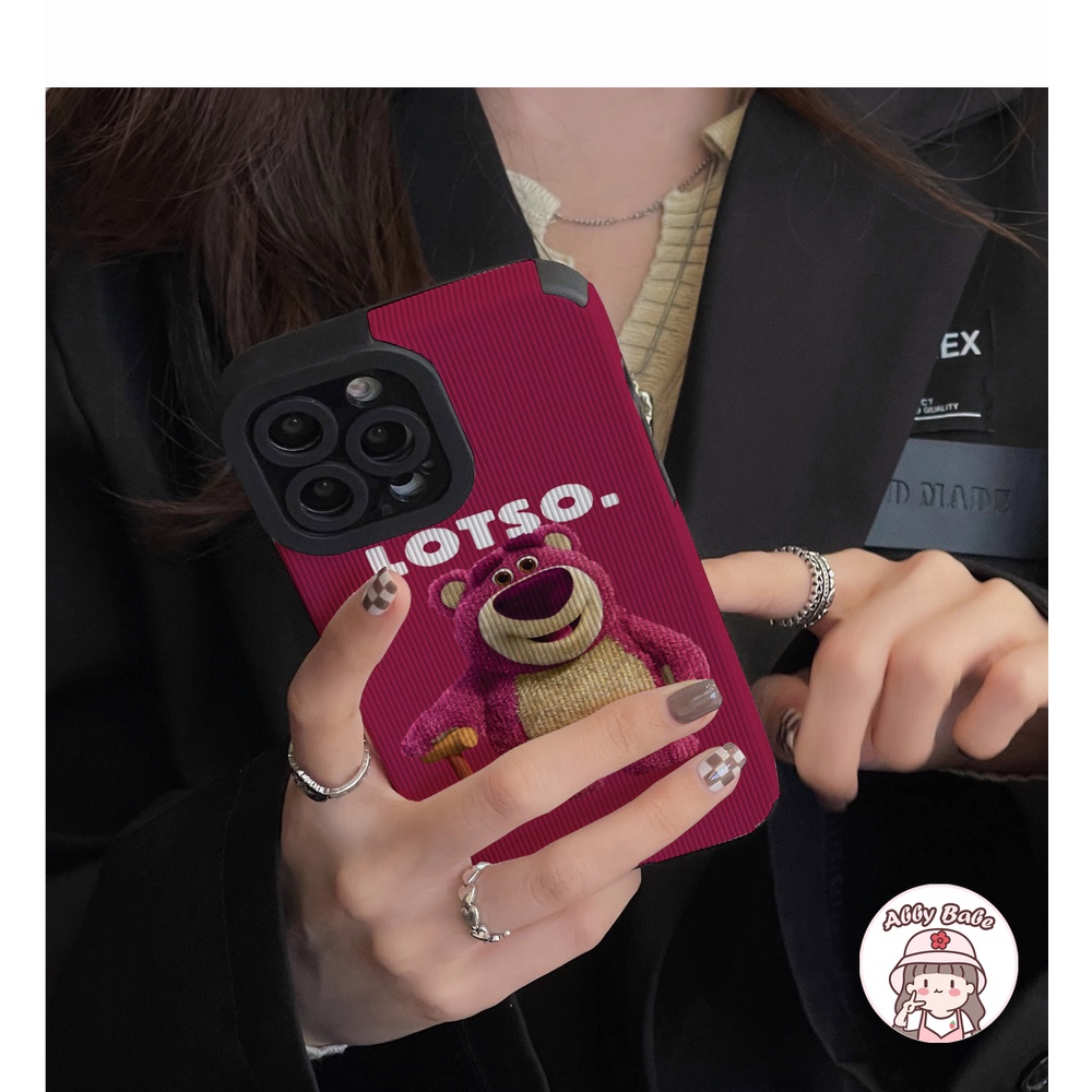 Ốp Điện Thoại Da Giả Viền TPU Dẻo In Hình Gấu Hồng Cho IPhone 14 Pro Max 11 12 11 Pro Max X XS 7Plus